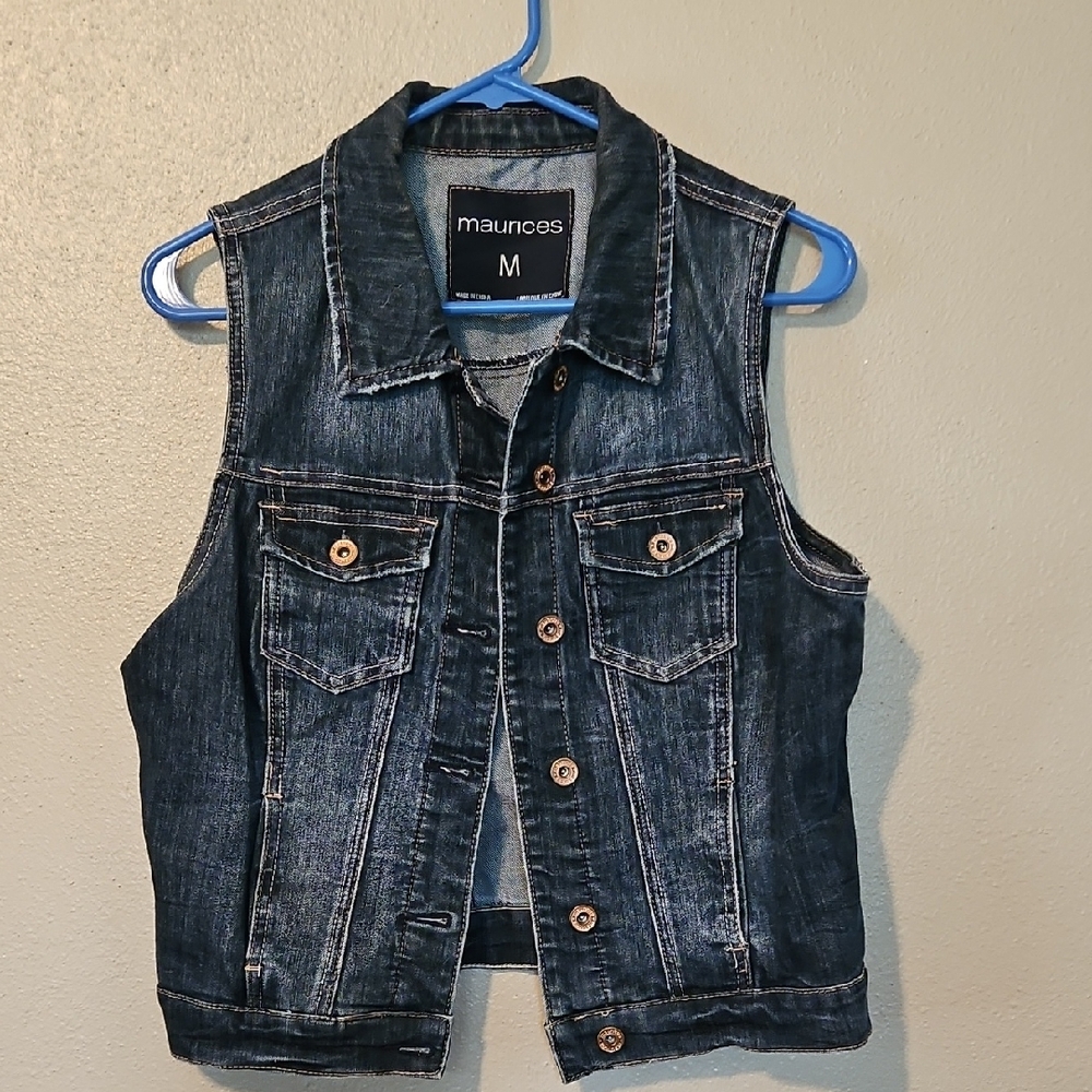 Maurices Denim Vest with Button Details
